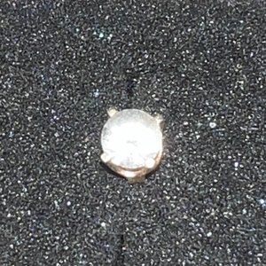 14KT Gold 5mm Clear Quartz SINGLE Stud Earring